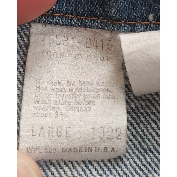 Levis Strauss &Co. 1970s Vintage Chore Jacket- Orange Tab-Bleach Dipped-Large - Picture 9 of 16